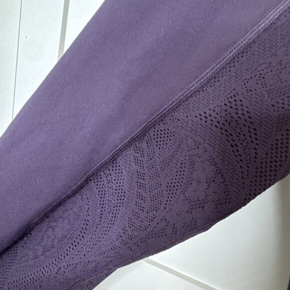 Athleta Shanti Lace Purple Crop Long Sleeve Breathe Wicking Shirt Top Sz 2X - Picture 7 of 13